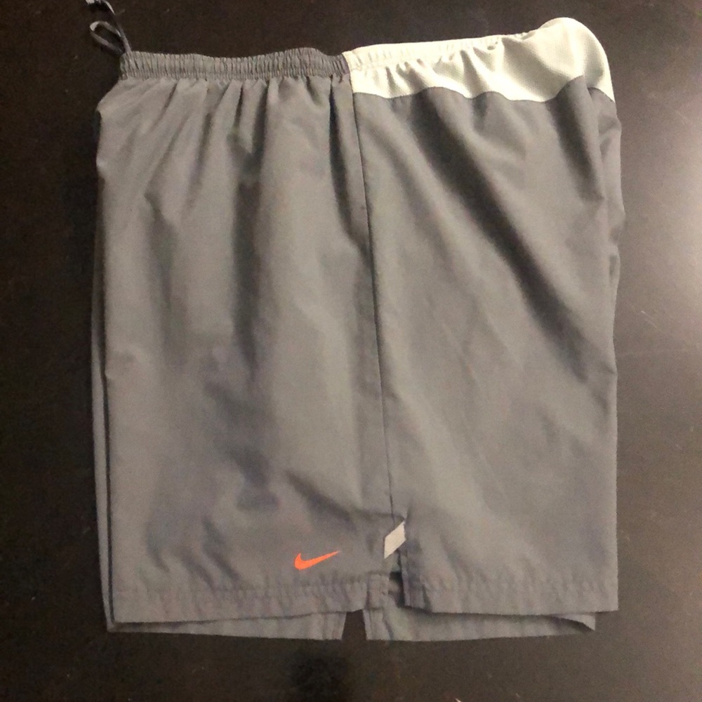 XL Nike Grey w/ orange swoosh, Dri-fit shorts